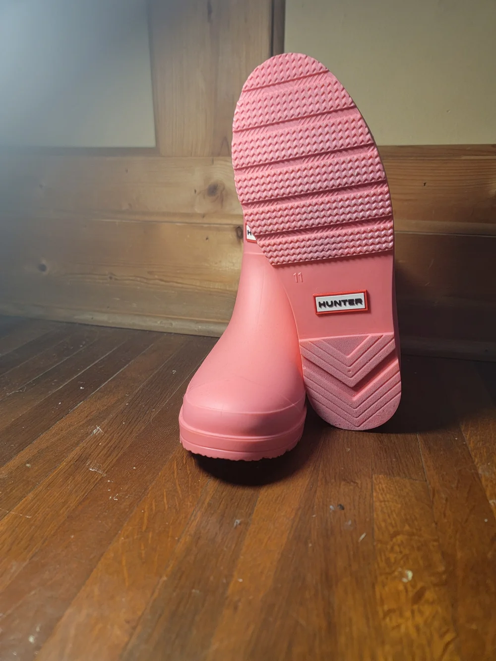 Hunter Pink Chelsea Rain Ankle Boots